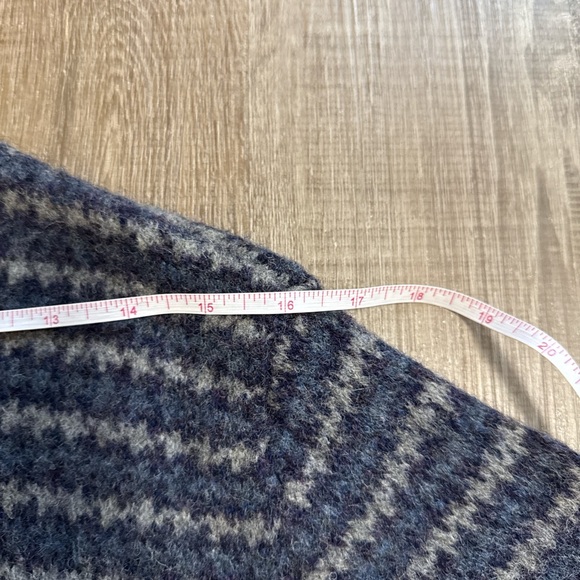 Vintage Eddie Bauer 100% Wool Button Up Blue Stripes Knit Cardigan Size Small - Picture 8 of 11